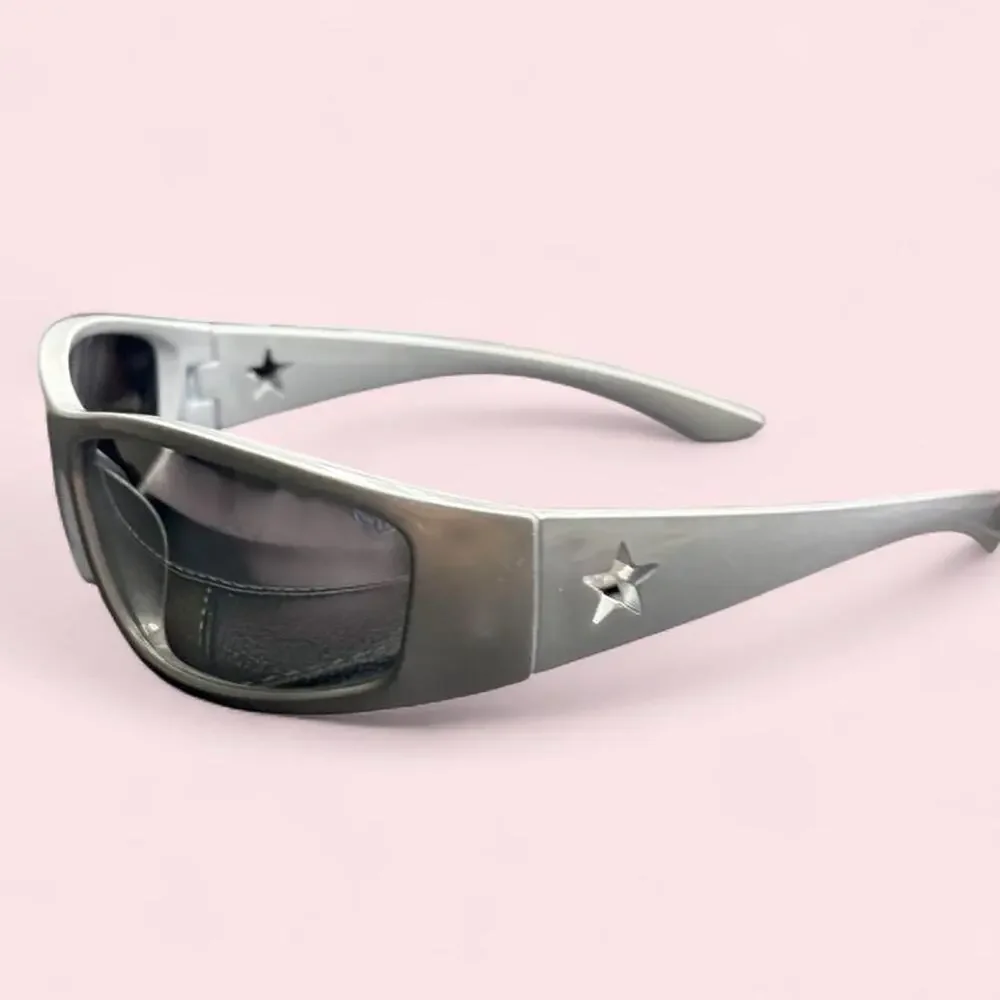 Cyberpunk y2k silver star sunglasses